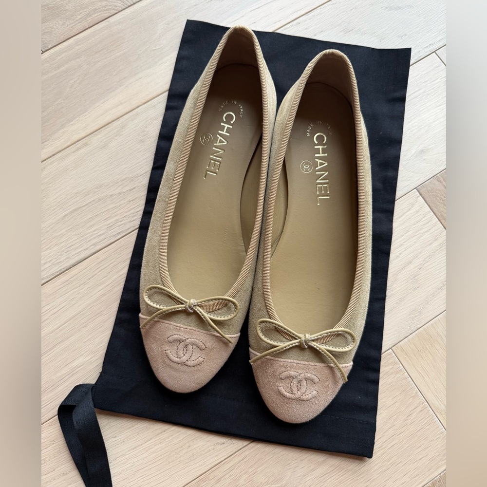 Authentic Chanel Suede Ballet Flats